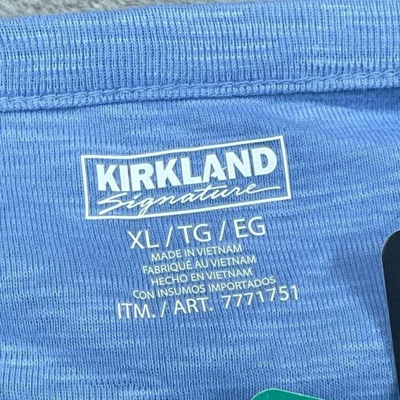 Kirkland Signature Womens Blue 3/4 Sleeve Cotton Shirt XL d0403 - Picture 2 of 9